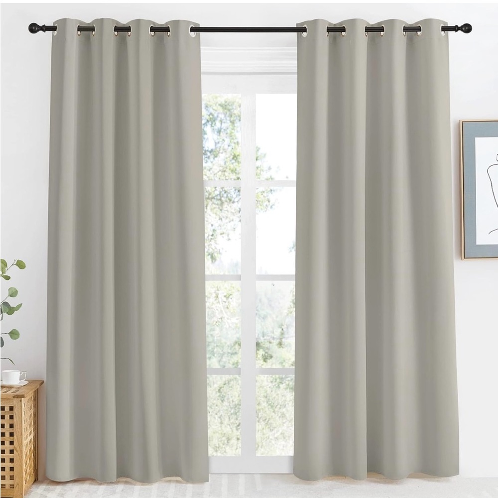 Blackout Linen Curtain 50x96” 2 panels natural linen color